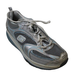Skechers Shape Ups Shoes Womens Size 8.5 Silver Teal Athletic Walking 12320